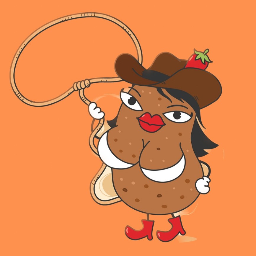 Mexican Cowgirl – Poteten med lasso, cowboyhatt og raud støvel