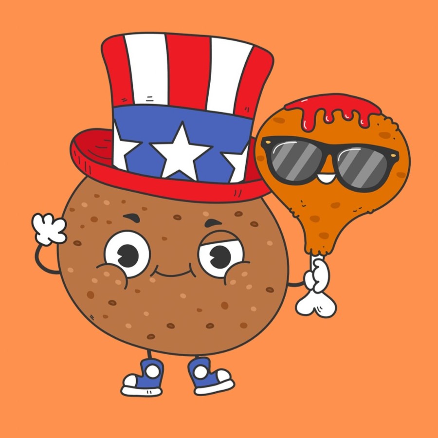 Pota Madre – Signaturpoteten med Uncle Sam-hatt og BBQ-kylling